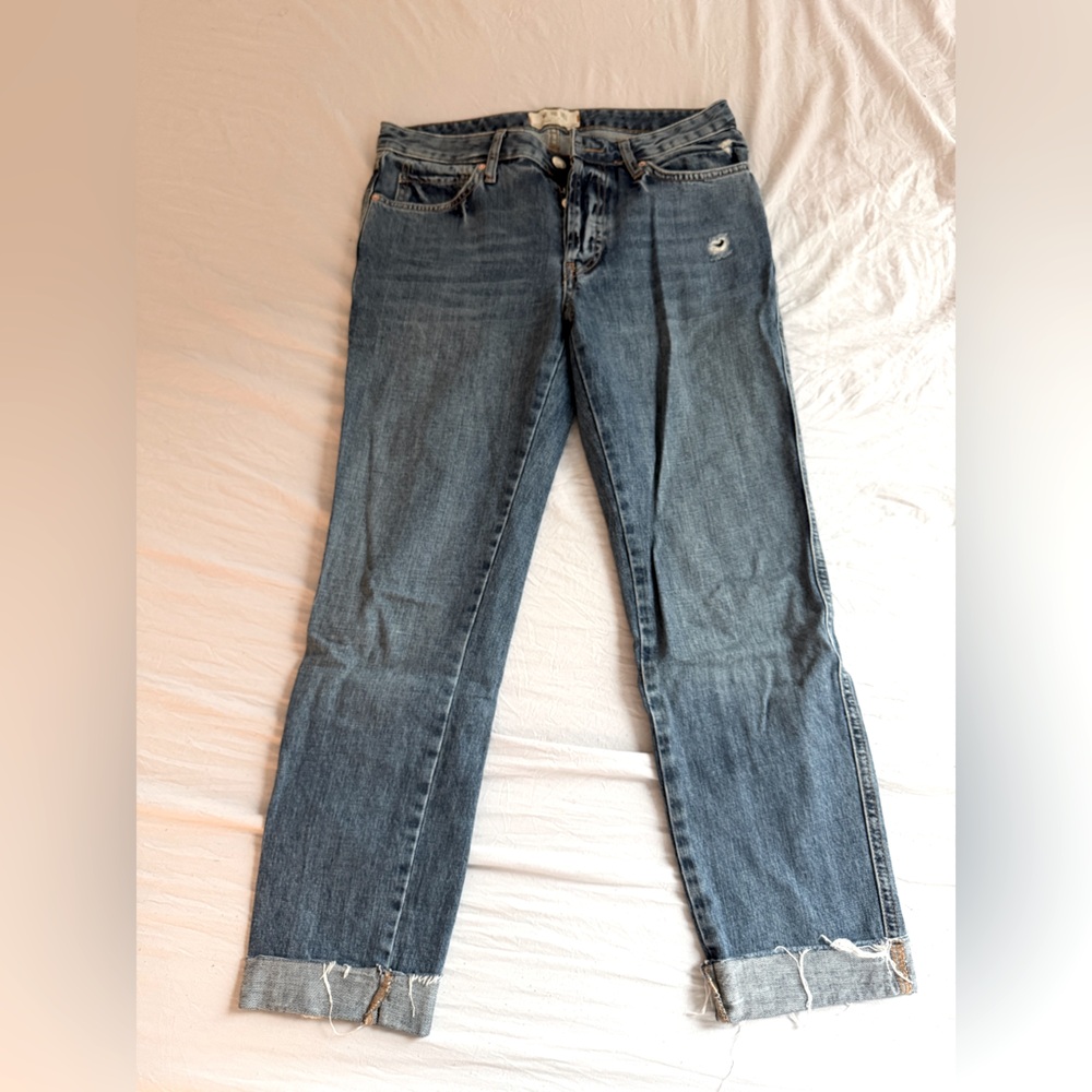 Free People Straight Leg Crop Jeans
